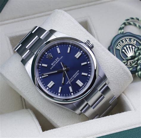 rolex zilver met blauw|Rolex Oyster Perpetual 36.